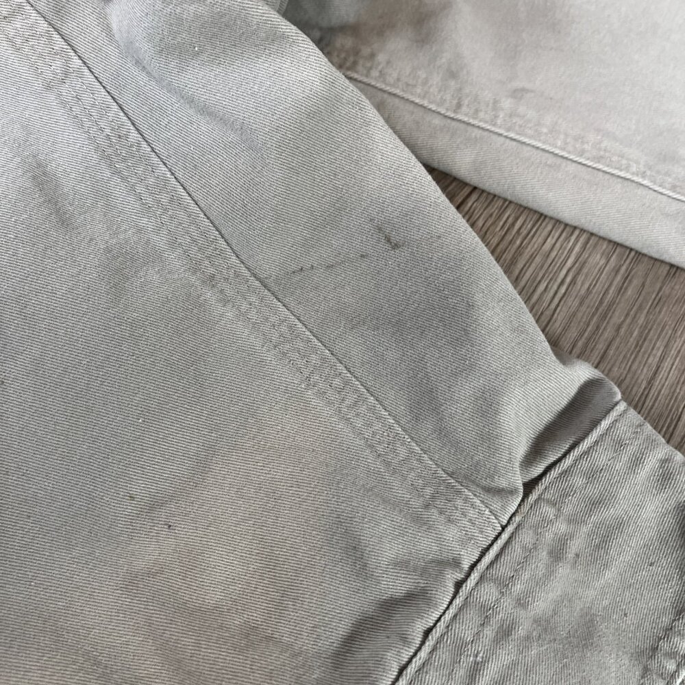 Wrangler Riggs Workwear Button Down Shirt Mens Lg Button Up Pocket Taupe Khaki - Picture 10 of 11